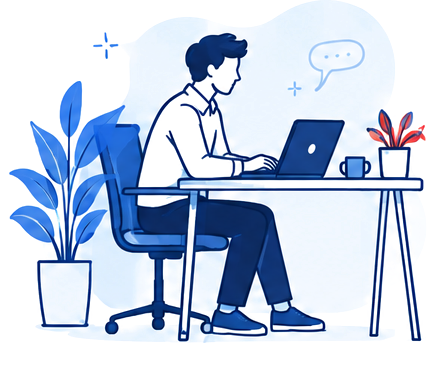 Professional working at a dedicated desk